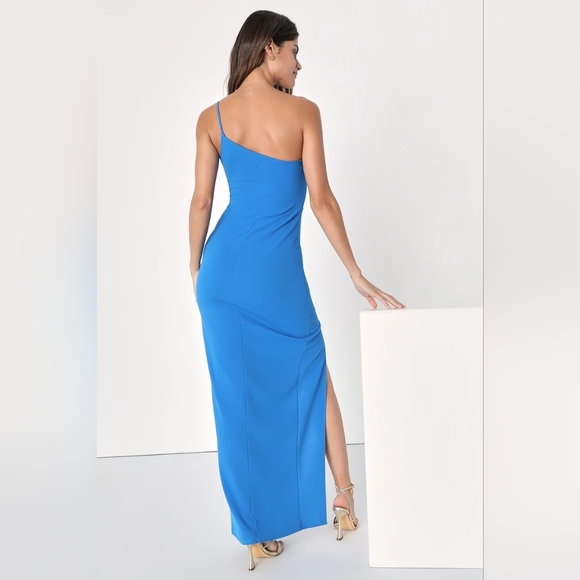 Keeper of My Heart Blue One-Shoulder Maxi Dress - Picture 2 of 5